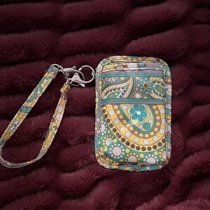 Vera Bradley Yellow and Green Patterned Wristlet